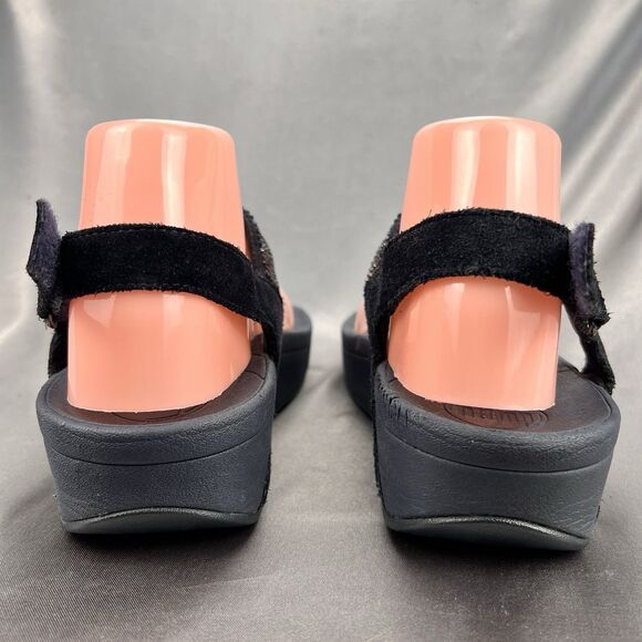 Fitflop Rokkit Navy Blue Crystal Toe Post Sandals Womens 8 Adjustable Strap Shoe - Picture 14 of 17